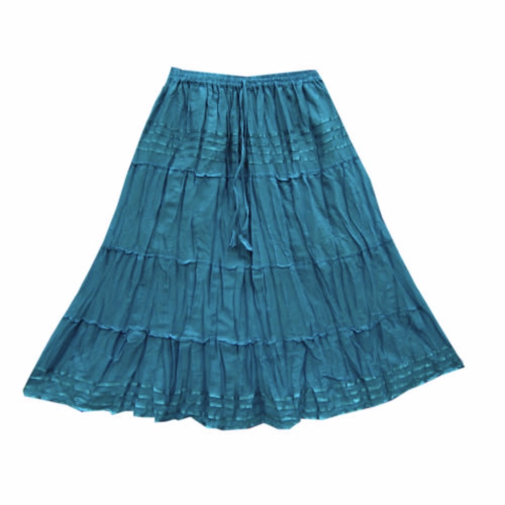 Blue Gypsy Maxi Skirt Patchwork Medium