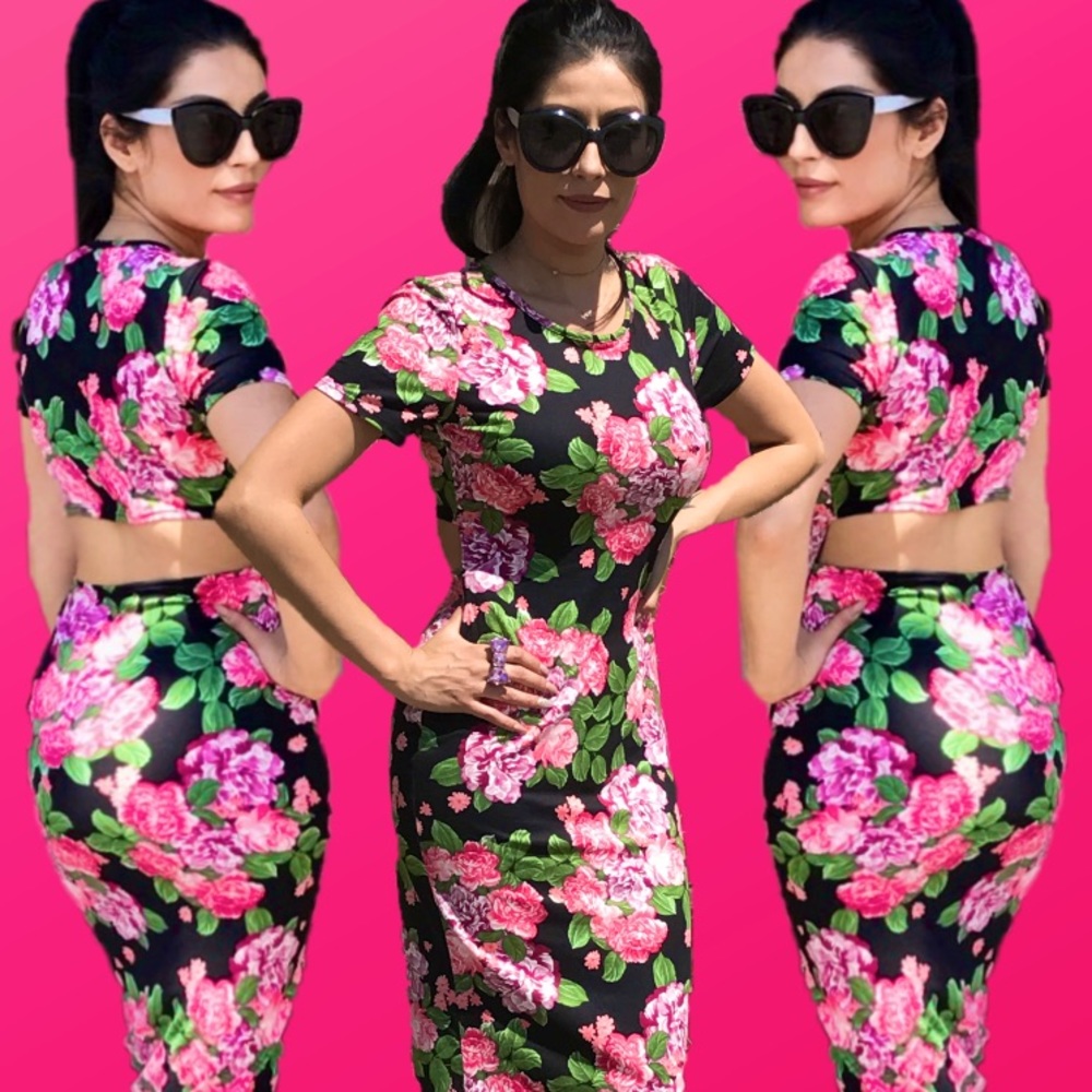 Beautiful classy cutout floral over the knee dress