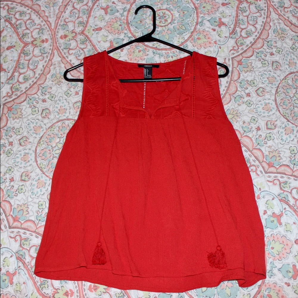 Red Tank with Tassels