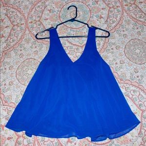 Blue Chiffon Tank