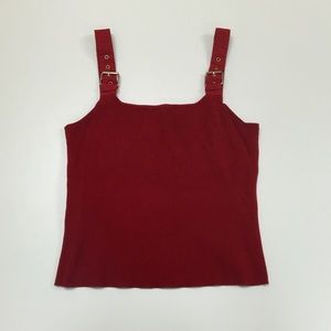 Spencer Jeremy Ribbed Buckle Strap Camisole