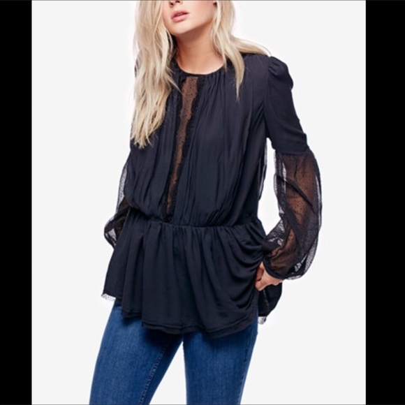 FREE PEOPLE chiffon keyhole back tunic - Picture 2 of 4