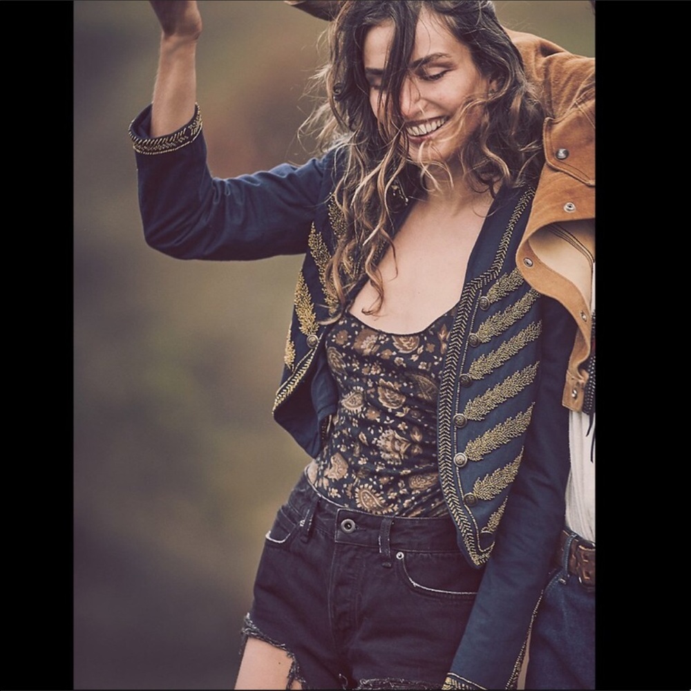$25 TODAY!FREE PEOPLE paisley printed bodysuit - Picture 3 of 5