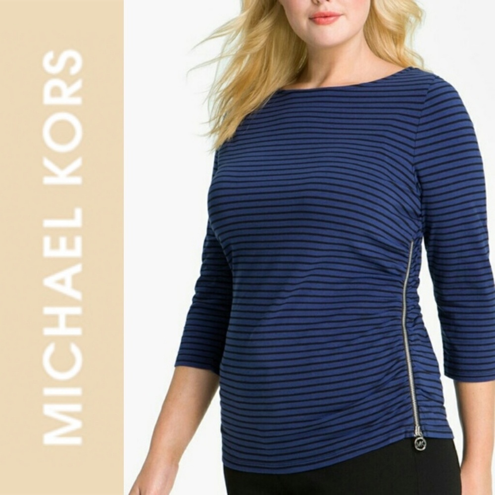 💲20 Michael Kors Striped Side Zipper Top