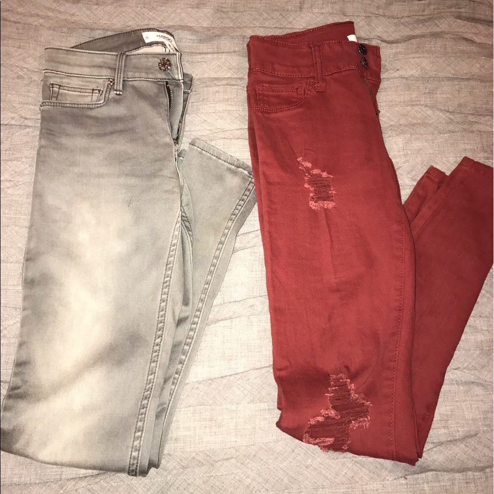 Mango grey jeans and Cello ripped jeans