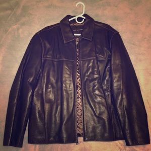 Andrew Marc brown leather jacket