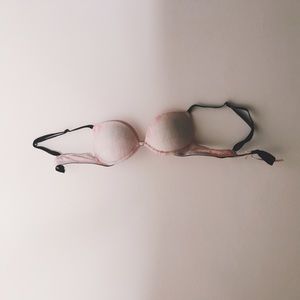 pink logo super push up bra