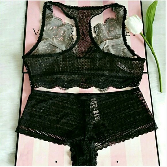 VS Dream Angels Bralette L & Lace Panty L .nwt - Picture 2 of 3