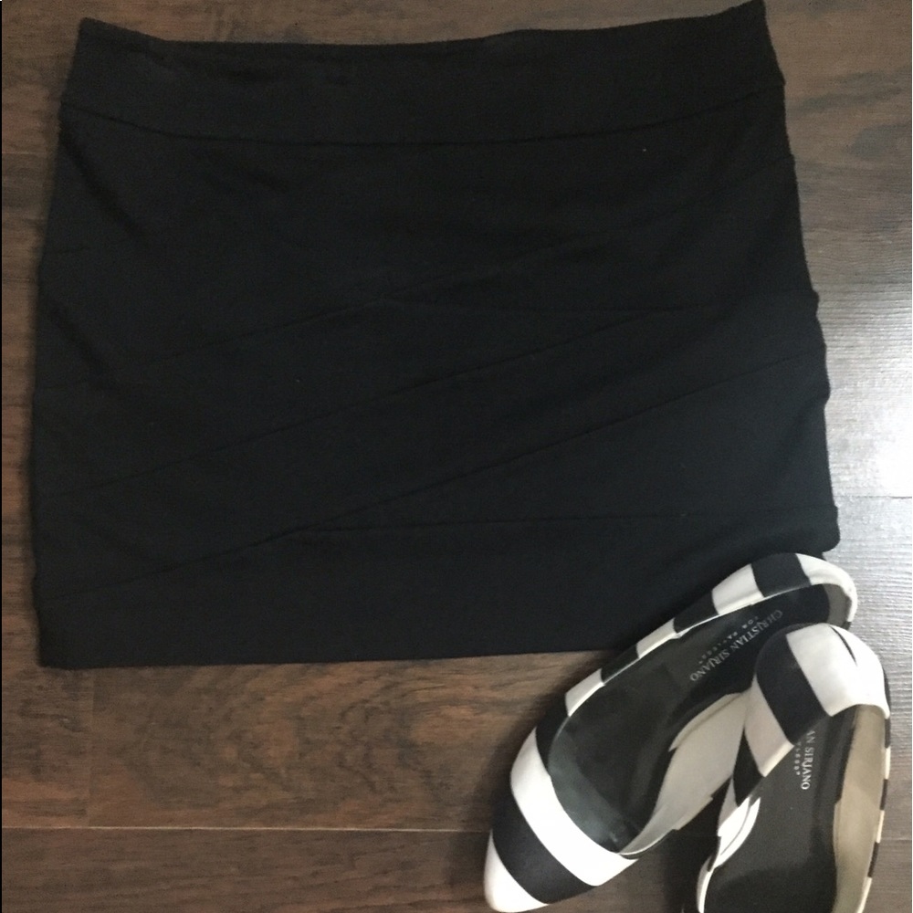 Express Black Bandage Mini Skirt