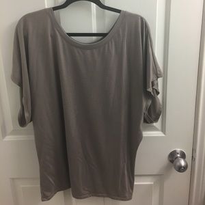 Grey wide sleeve top