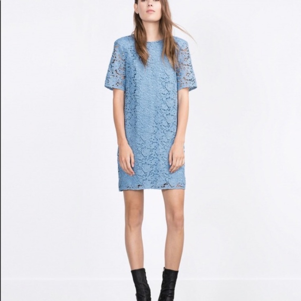 Sky Blue ZARA lace dress NWT