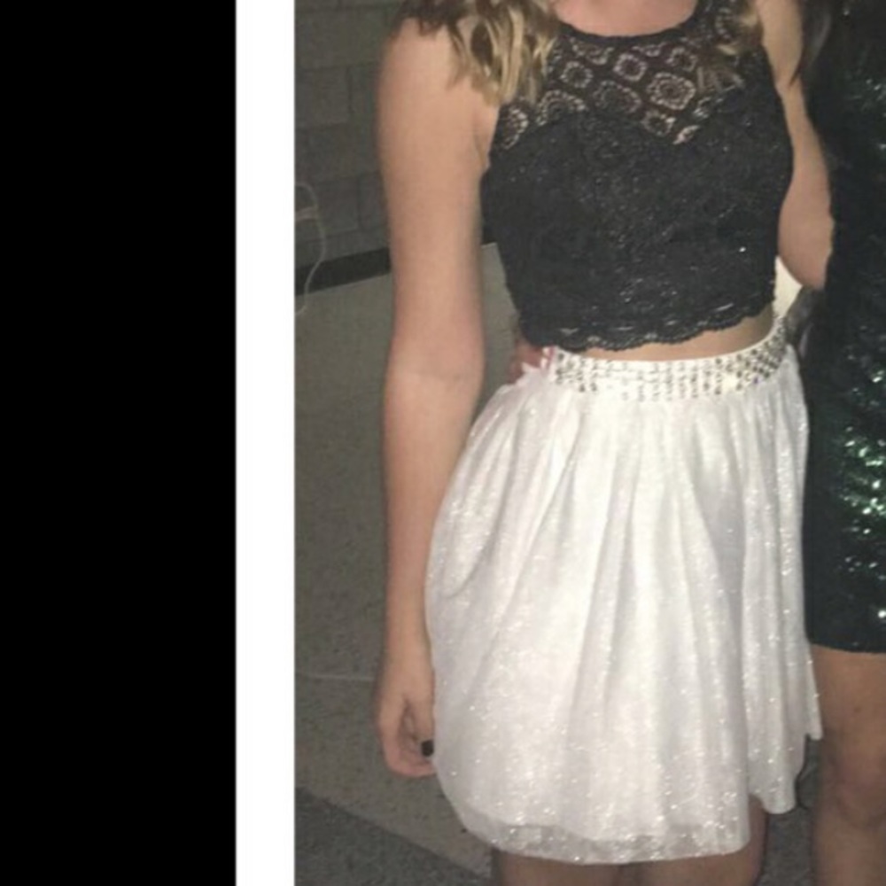 Black and White Semi Formal Dress