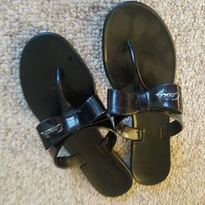 Coach black jelly bow sandal size 10