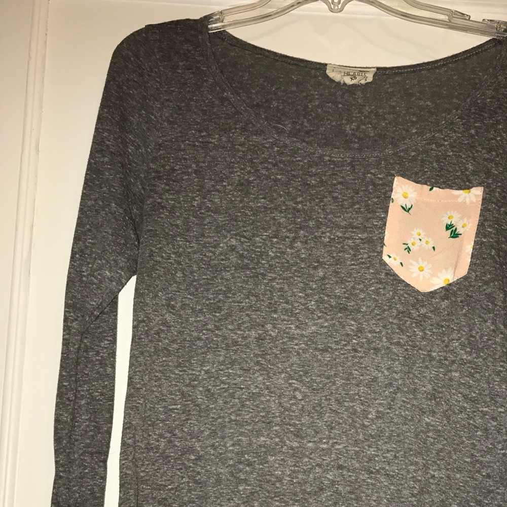 Pacsun Floral Pocket Scoop Neck Top