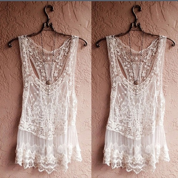Cute and trendy lace bathing suit cover-up new - Picture 2 of 5
