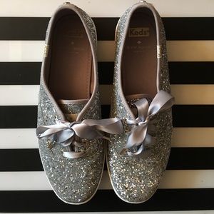 Kate Spade glitter KEDS in silver