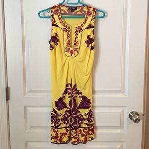 Hale Bob yellow sleeveless dress