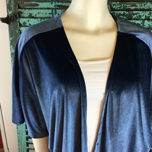 NWT Beautiful Velour Blue Kimono - Picture 2 of 7