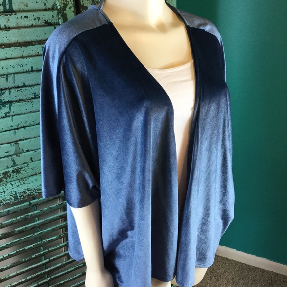NWT Beautiful Velour Blue Kimono - Picture 6 of 7