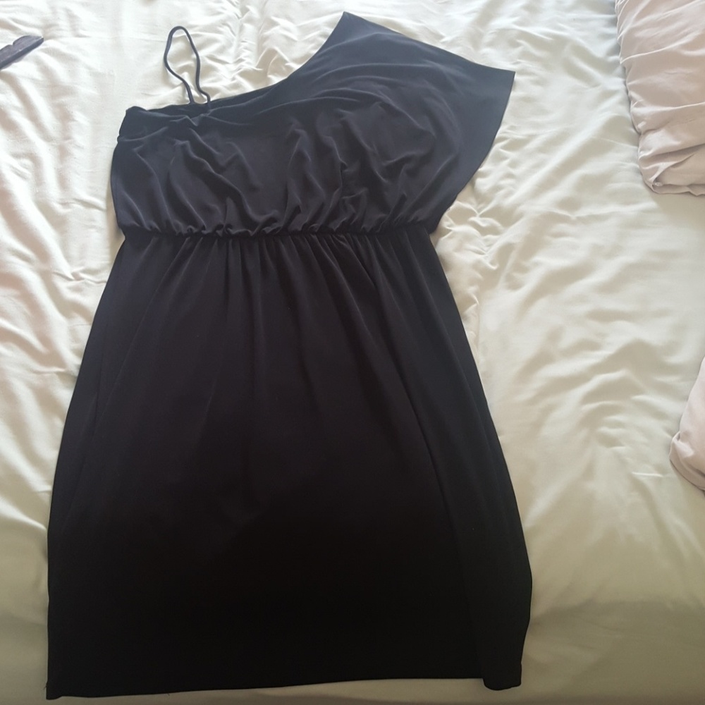 Black one shoulder cocktail dress