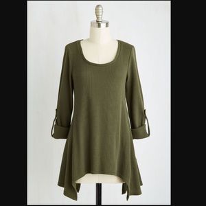 ModCloth  long sleeve tunic top Olive Green 1X