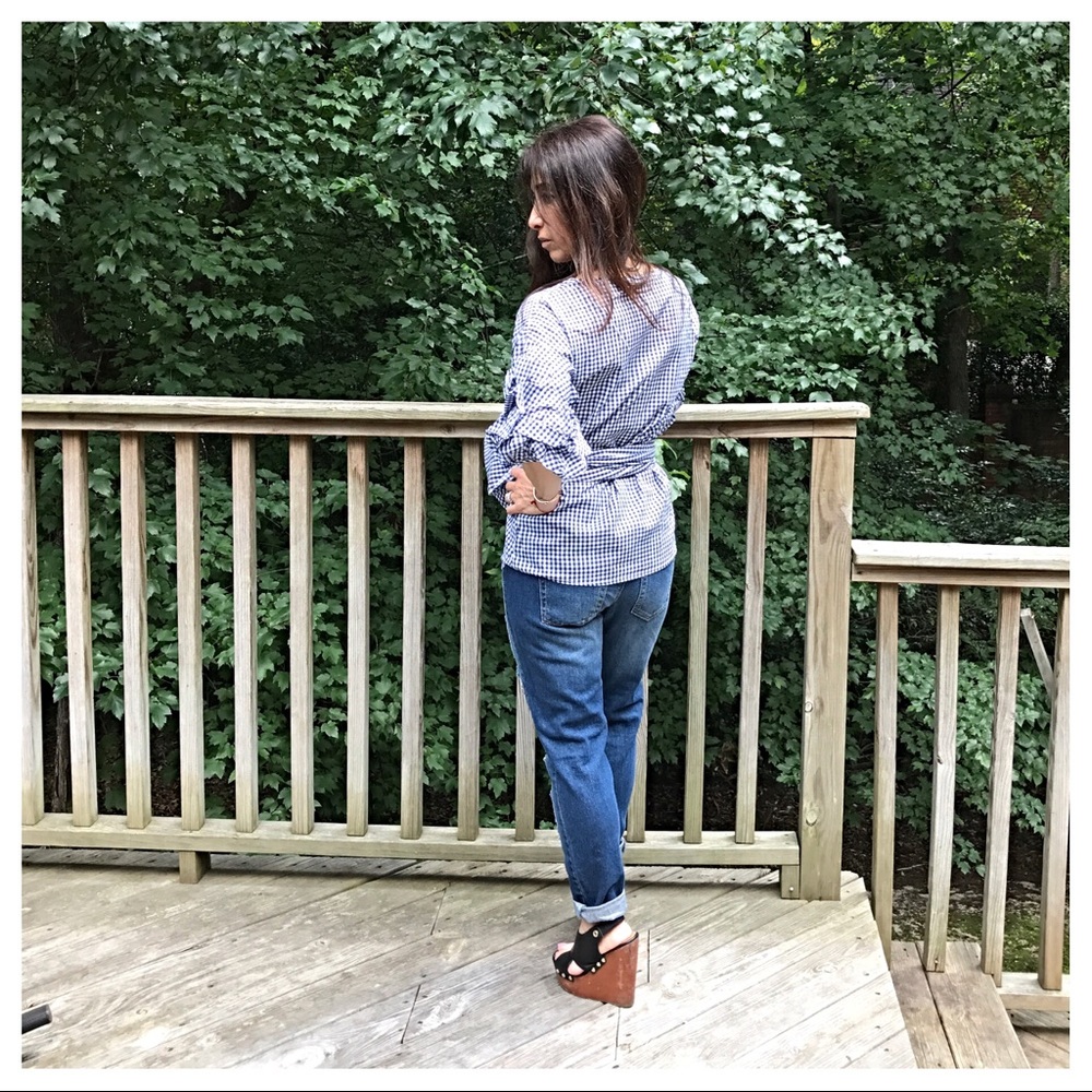 ✨LAST ONE ✨Paris Gingham wrap top - Picture 6 of 7