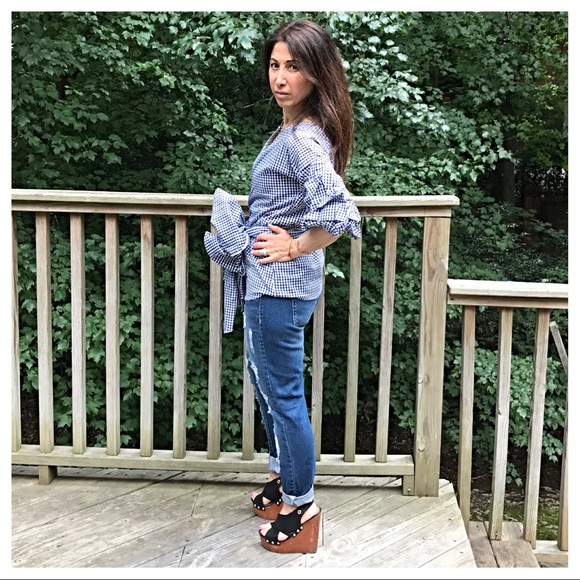 ✨LAST ONE ✨Paris Gingham wrap top - Picture 5 of 7