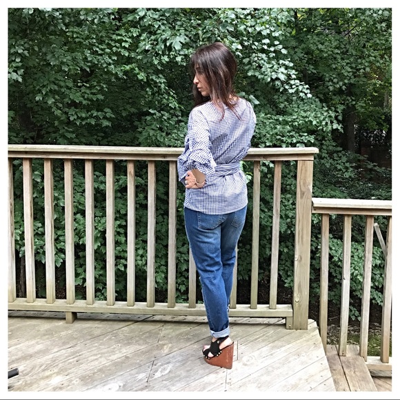 ✨LAST ONE ✨Paris Gingham wrap top - Picture 6 of 7