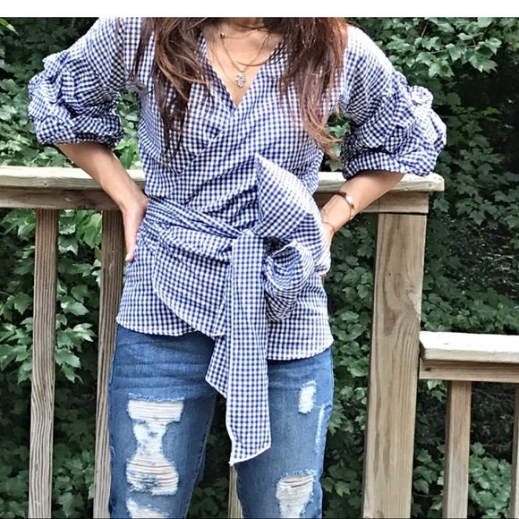 ✨LAST ONE ✨Paris Gingham wrap top - Picture 7 of 7