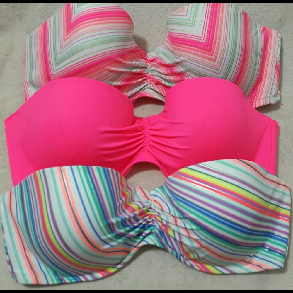 Victoria’s Secret top Swim Suits Bundle of 3, used 34C great cond