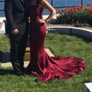 Abyss by Abby cavalli gown in burgundy