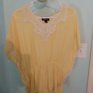 Yellow and White Blouse