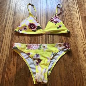 Yellow floral bikini