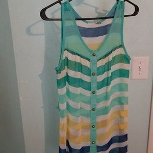 Long Colorful See Through Top