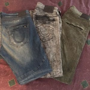 3 pairs tru Religions.. shirt & Jordan true blue