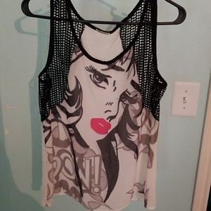 White and Fishnet Blouse