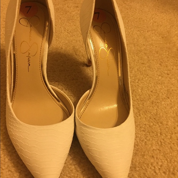 Jessica Simpson Shoes - Jessica Simpson White Heels