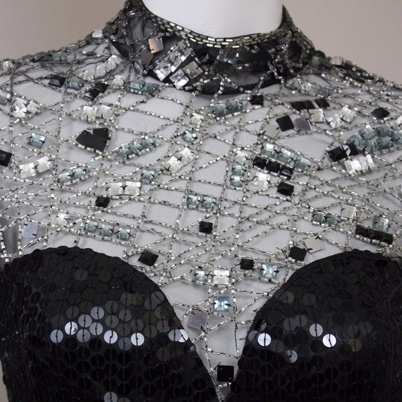 KILLER SHEER SEQUIN BUSTIER PARTY SPARKLING DRESS - Picture 3 of 8