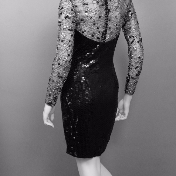 KILLER SHEER SEQUIN BUSTIER PARTY SPARKLING DRESS - Picture 7 of 8