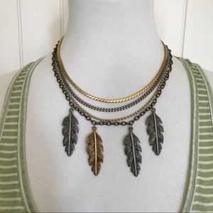 SOLD Free People Four Leaf, Multi-chain Necklace