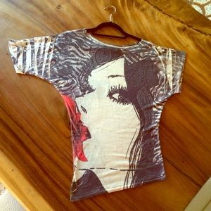 Asymmetrical print top