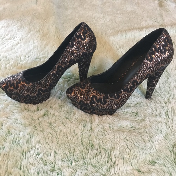 👠👠Colin Stuart Lace & Glitter Pumps👠👠 - Picture 3 of 6