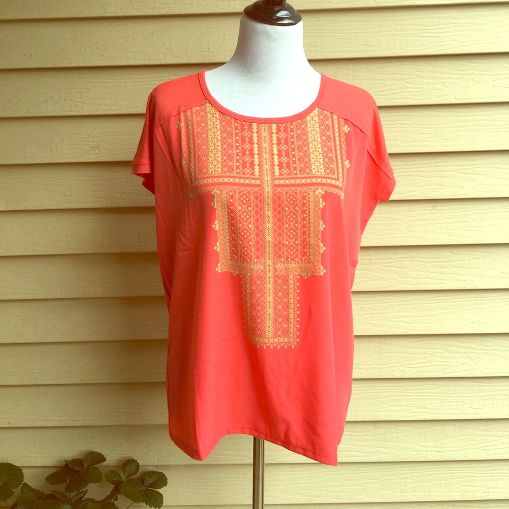 Charming Charlie NWT coral blouse/tee