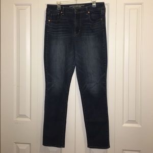 American Eagle high right dark skinny jeans