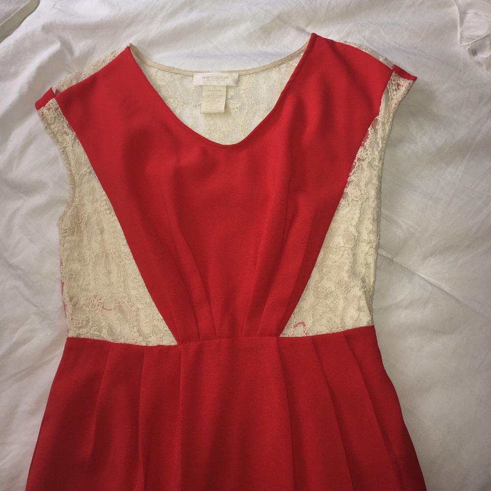 MM Couture Red and Lace Dress