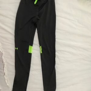 Gray & Lime Green Under Armour yoga leggings