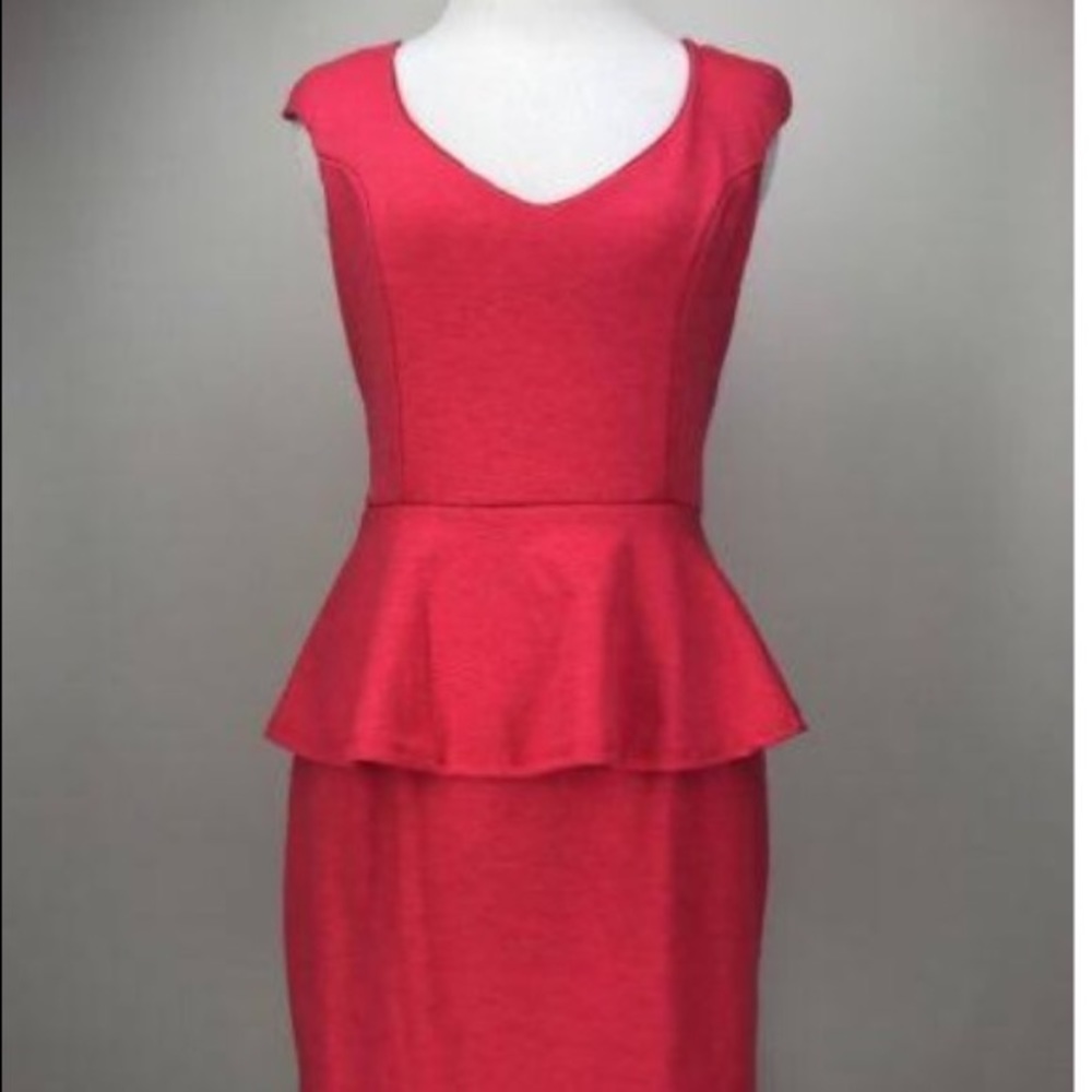 Bailey Blue Peplum Dress Size M Red