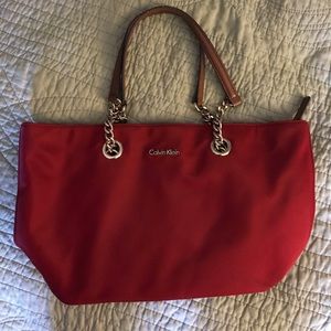 Red Calvin Klein shoulder bag