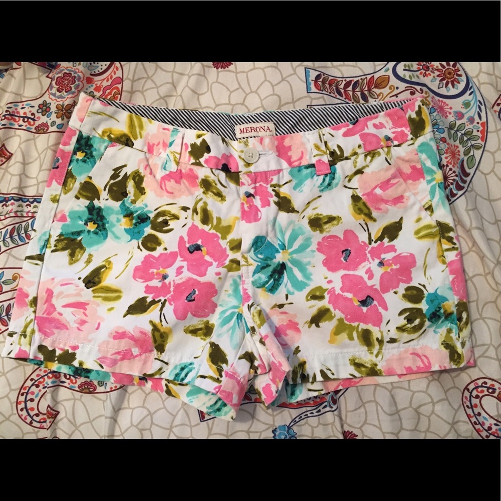 Women's Merona size 4 Floral chino shorts - NWOT