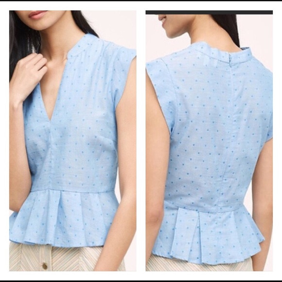 Anthropologie Tops - Anthropologie Porridge Dotted Chambray Top